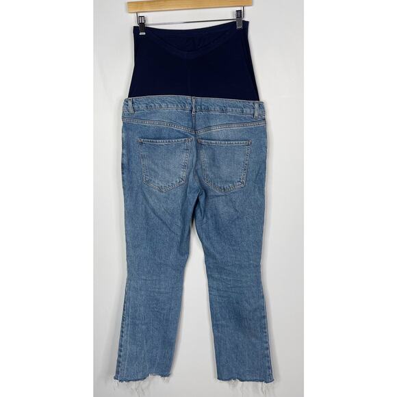 ASOS Design Maternity US 4 Over The Belly Jeans Slim Straight Leg Ripped Knee - Picture 2 of 9